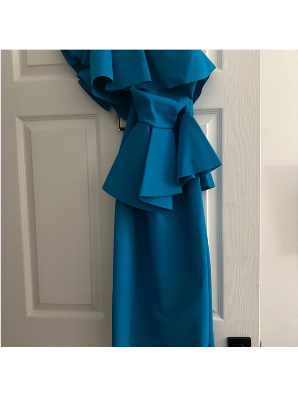 Chiara Boni La Petite Robe Blue Ruffle Cocktail Dress NWT Size 8
